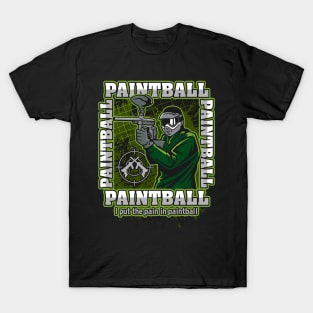 Paintball Player Green Team T-Shirt